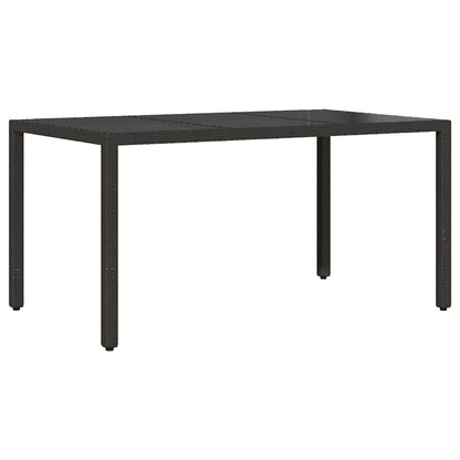 Set da Pranzo per Giardino 7 pcs Nero polyrattan | homemem39