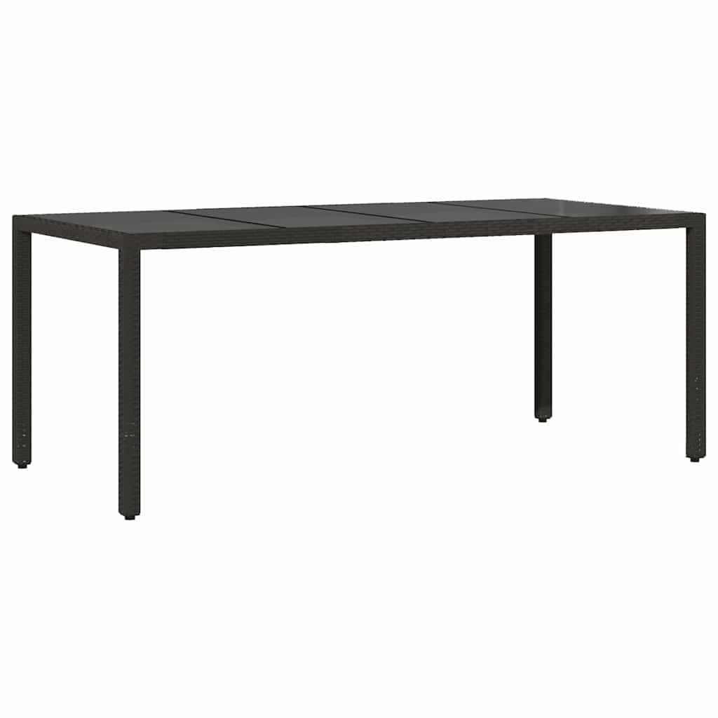 Set da Pranzo per Giardino 7 pcs Nero polyrattan | homemem39