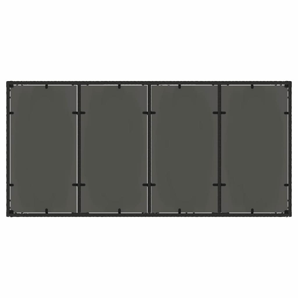 Set da Pranzo per Giardino 7 pcs Nero polyrattan | homemem39