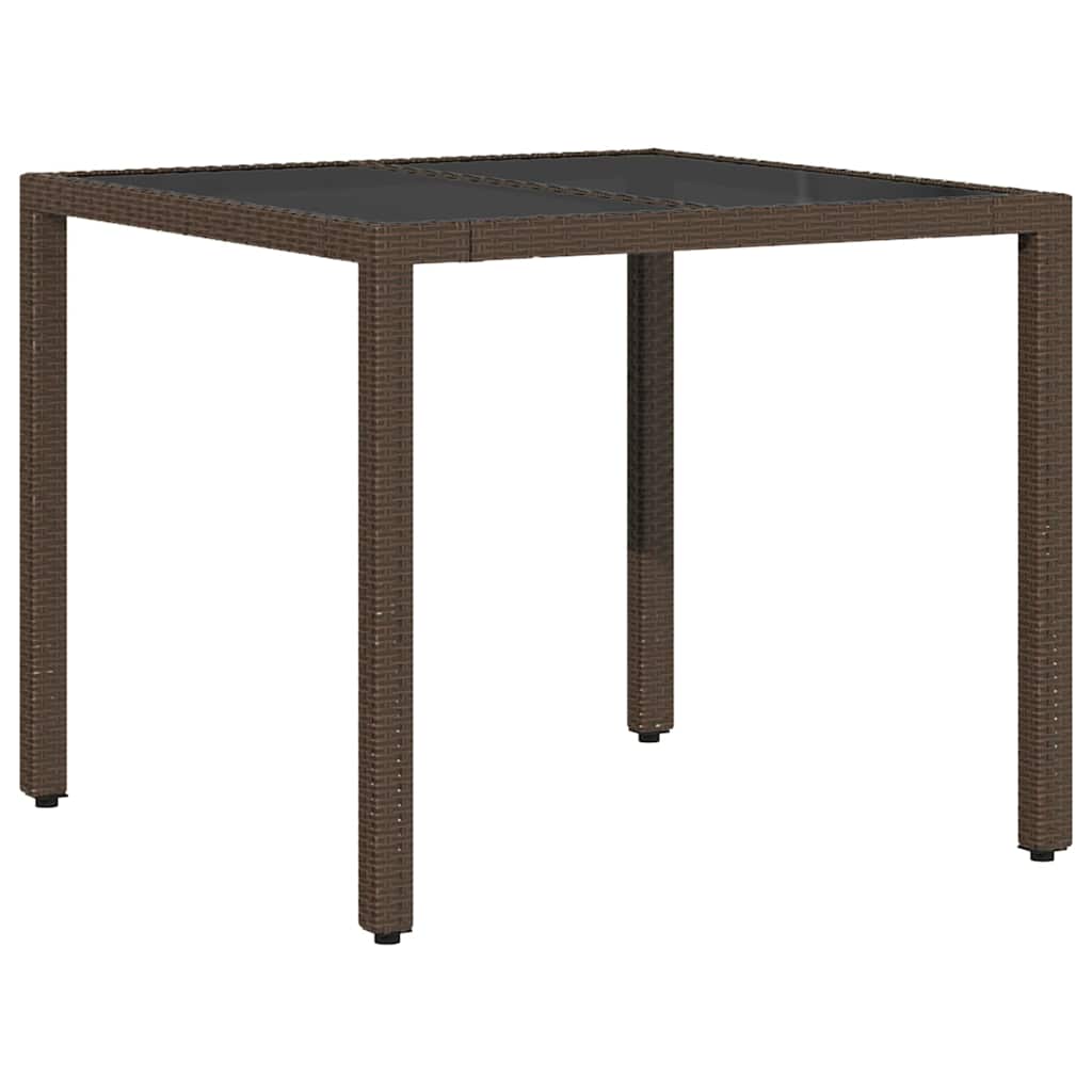 Set da Pranzo per Giardino 3 pcs Marrone polyrattan | homemem39