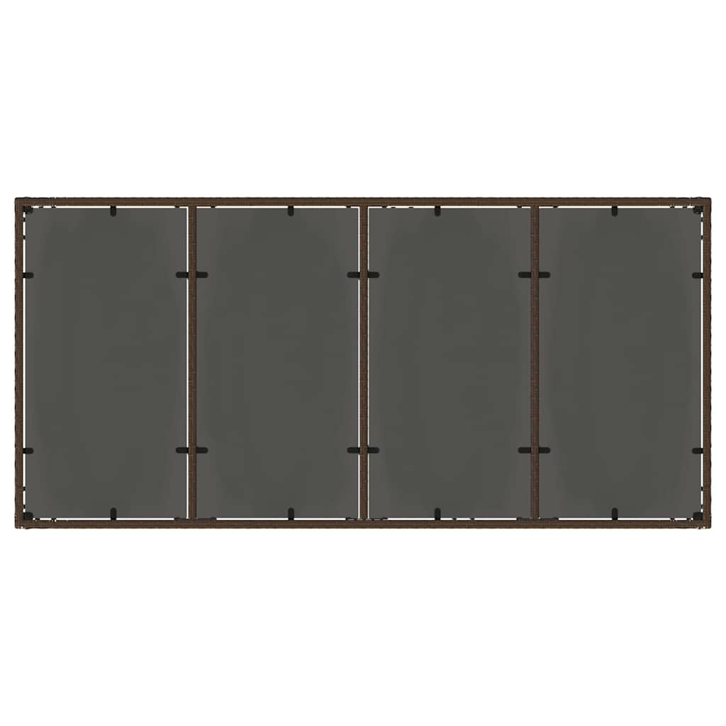 Set da Pranzo per Giardino 9 pcs Marrone polyrattan | homemem39