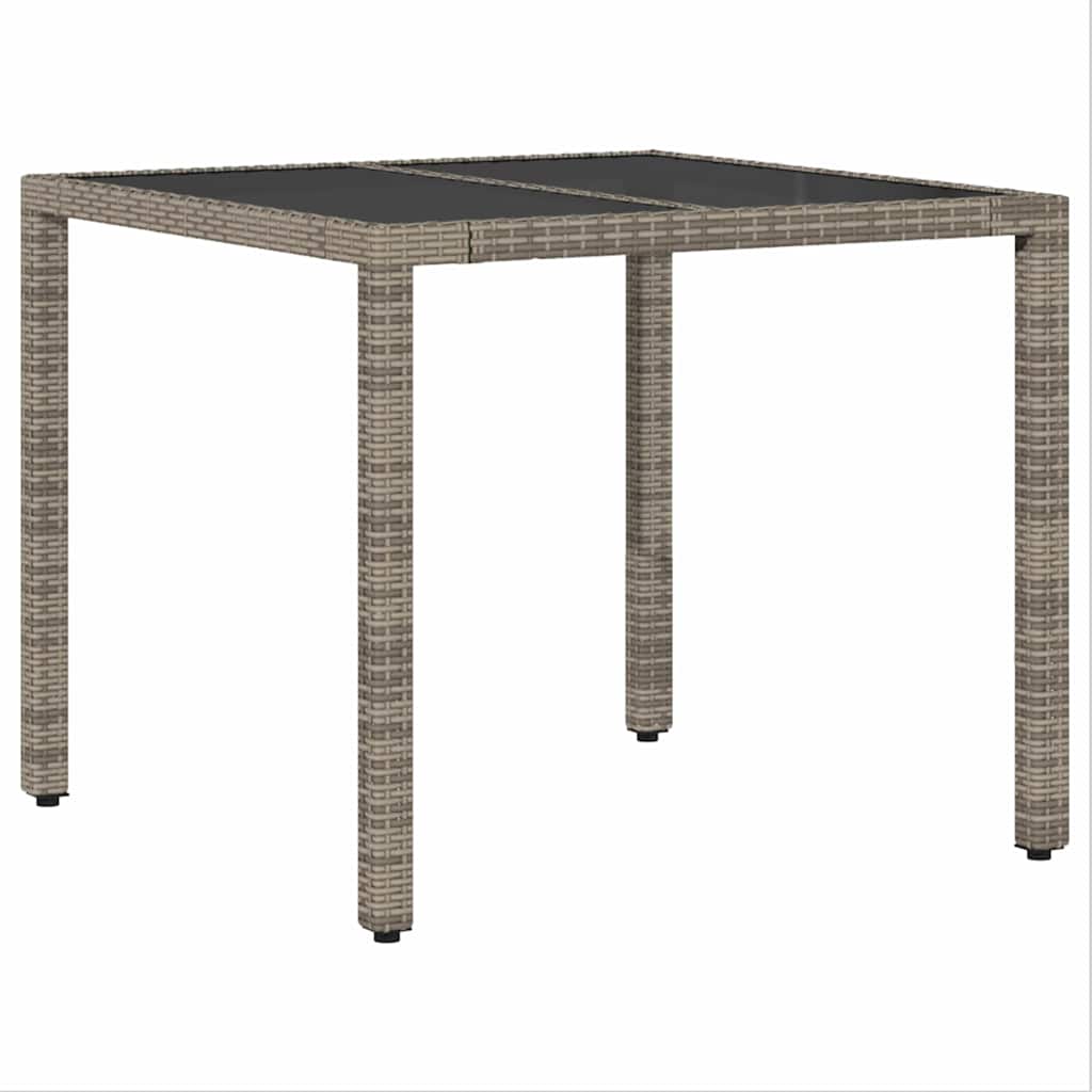 Set da Pranzo per Giardino 3 pcs Grigio polyrattan | homemem39