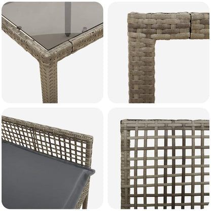 Set da Pranzo per Giardino 7 pcs Grigio polyrattan | homemem39