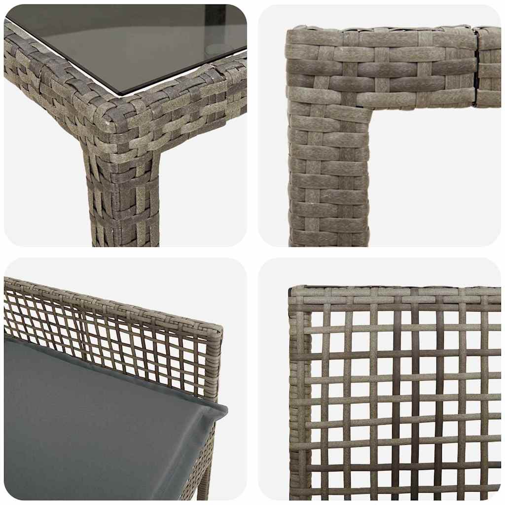 Set da Pranzo per Giardino 11 pcs Grigio polyrattan | homemem39