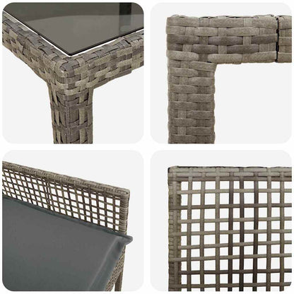 Set da Pranzo per Giardino 11 pcs Grigio polyrattan | homemem39