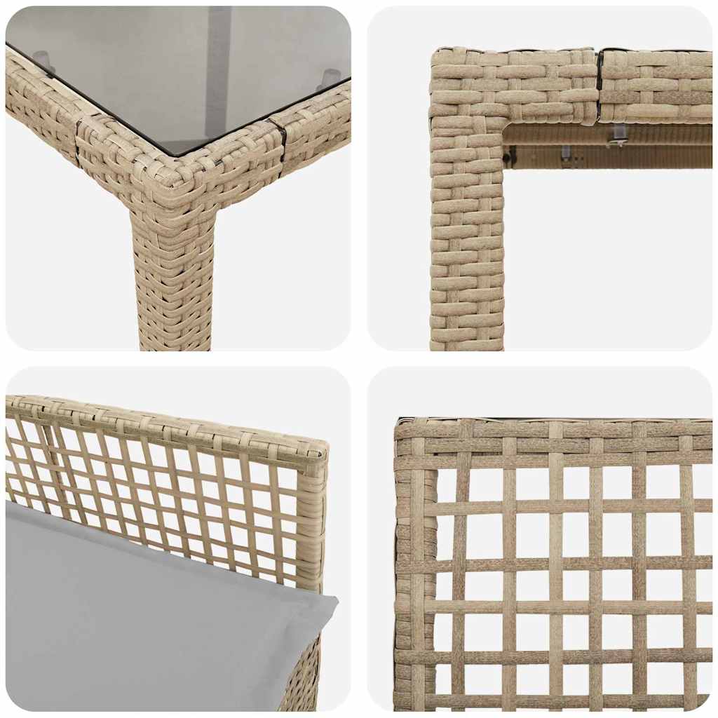 Set da Pranzo per Giardino 5 pcs Beige polyrattan | homemem39