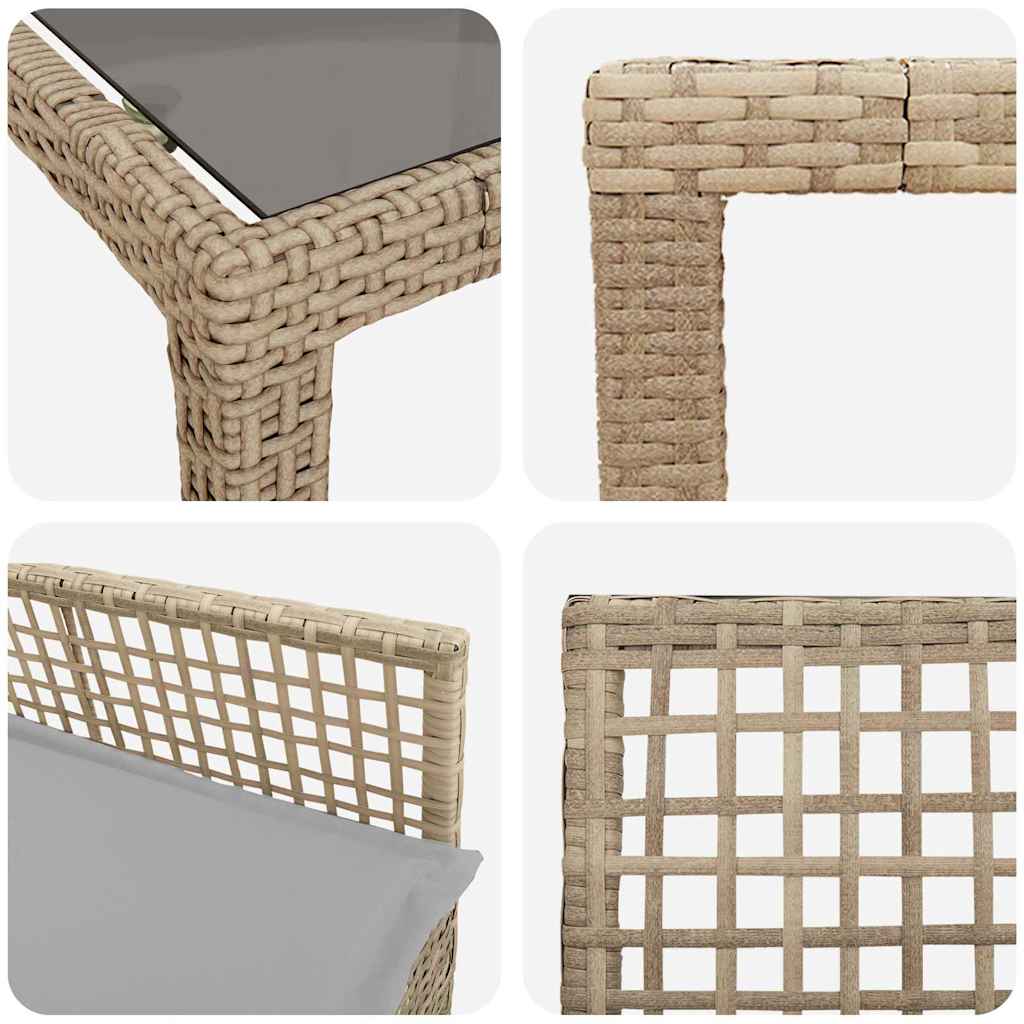 Set da Pranzo per Giardino 9 pcs Beige polyrattan | homemem39