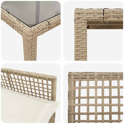 Set da Pranzo per Giardino 5 pcs Beige polyrattan | homemem39
