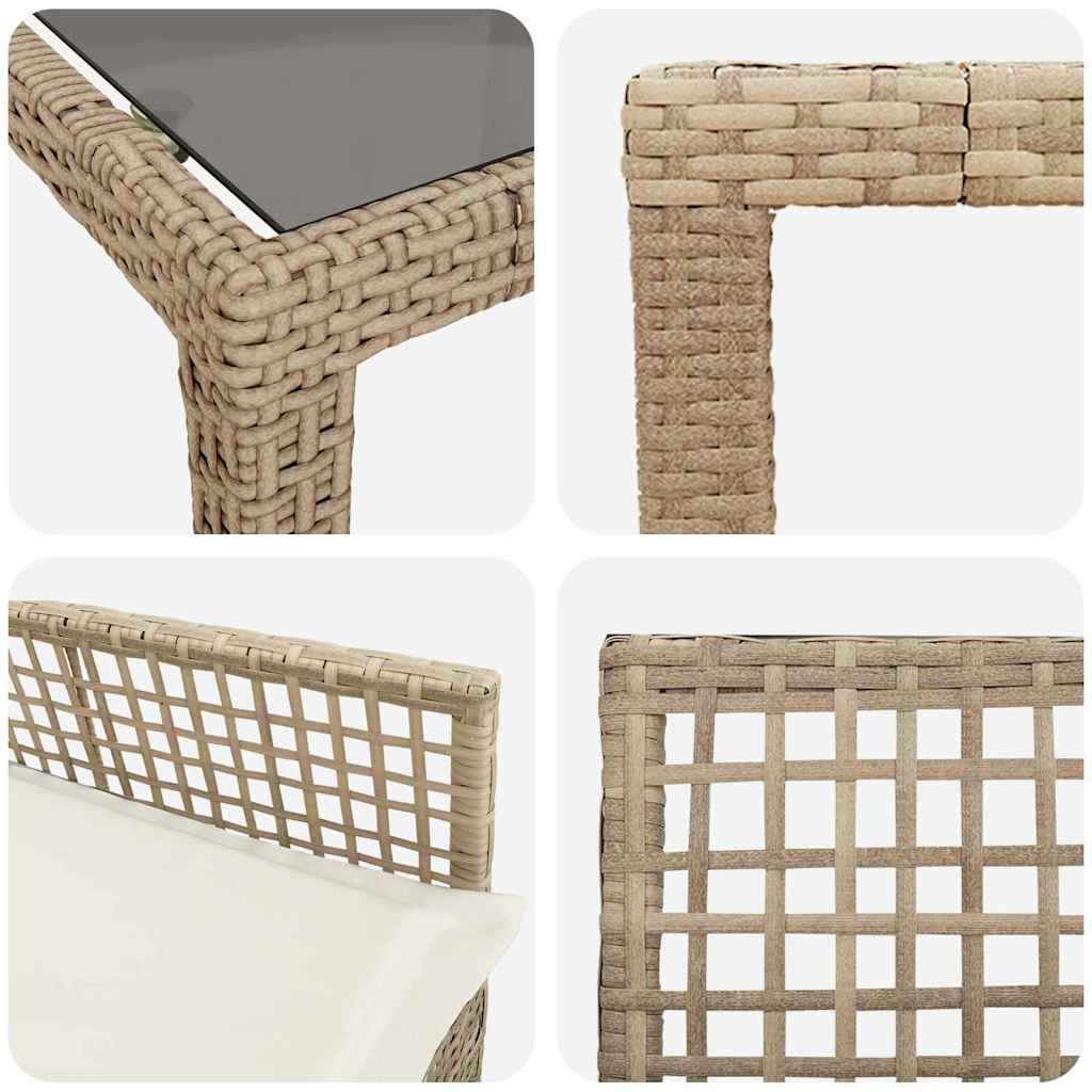 Set da Pranzo per Giardino 11 pcs Beige polyrattan | homemem39