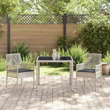 Set da Pranzo per Giardino 3 pcs Grigio chiaro polyrattan | homemem39