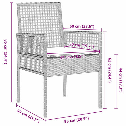 Set da Pranzo per Giardino 5 pcs Grigio chiaro polyrattan | homemem39