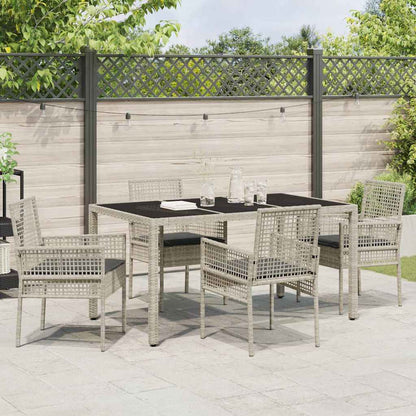 Set da Pranzo per Giardino 5 pcs Grigio chiaro polyrattan | homemem39