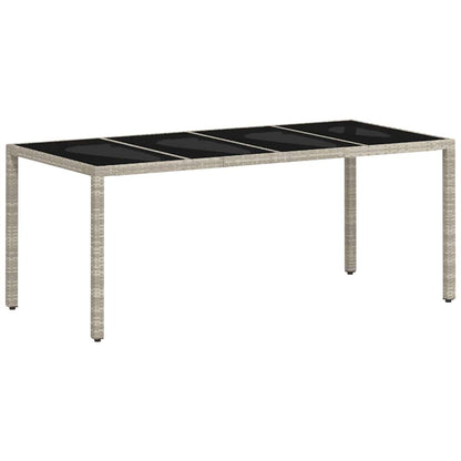 Set da Pranzo per Giardino 7 pcs Grigio chiaro polyrattan | homemem39