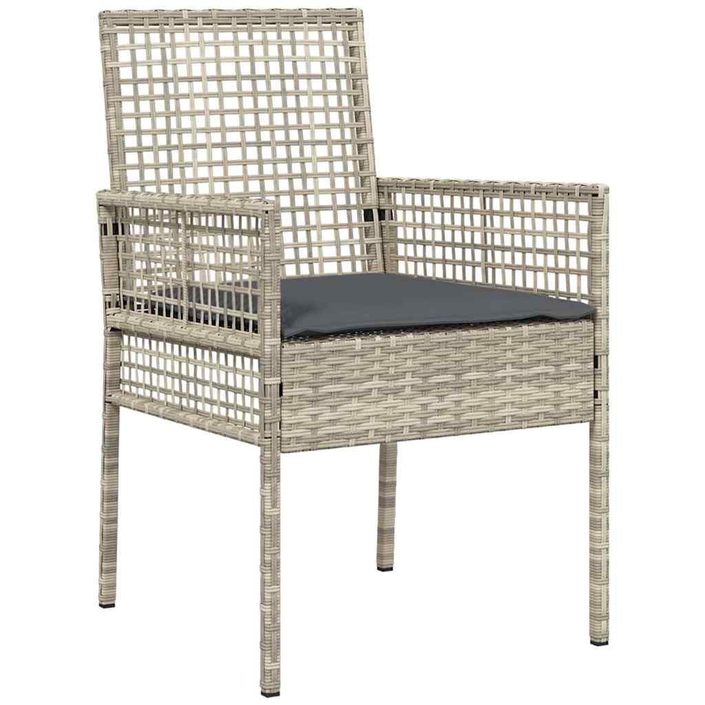 Set da Pranzo per Giardino 9 pcs Grigio chiaro polyrattan | homemem39