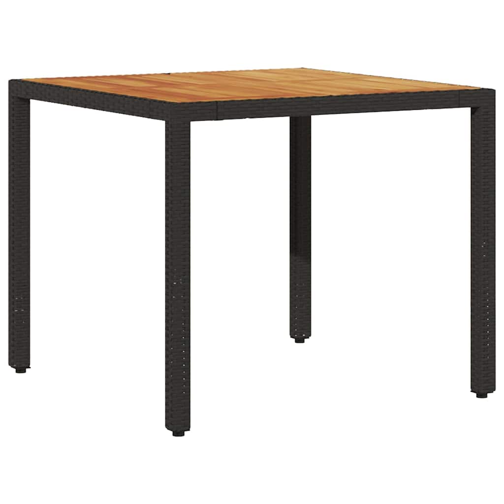 Set da Pranzo per Giardino 3 pcs Nero polyrattan | homemem39