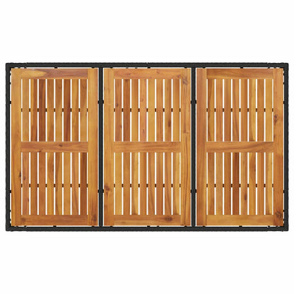 Set da Pranzo per Giardino 5 pcs Nero polyrattan | homemem39