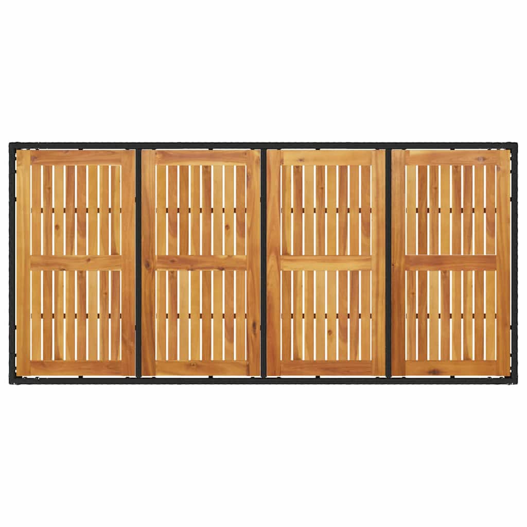 Set da Pranzo per Giardino 7 pcs Nero polyrattan | homemem39
