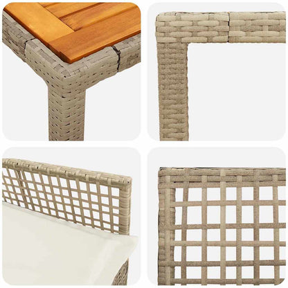 Set da Pranzo per Giardino 3 pcs Beige polyrattan | homemem39