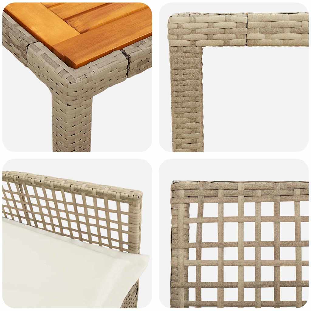 Set da Pranzo per Giardino 5 pcs Beige polyrattan | homemem39