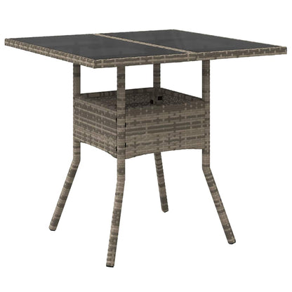 Set da Pranzo per Giardino 5 pcs Grigio polyrattan | homemem39