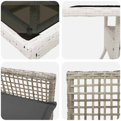 Set da Pranzo per Giardino 5 pcs Grigio chiaro polyrattan | homemem39