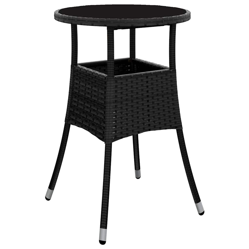 Set da Pranzo per Giardino 5 pcs Nero polyrattan | homemem39