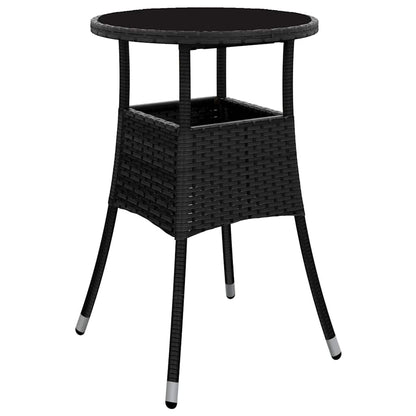 Set da Pranzo per Giardino 5 pcs Nero polyrattan | homemem39