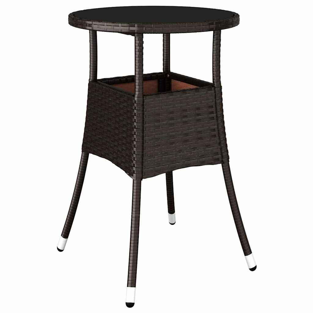 Set da Pranzo per Giardino 5 pcs Marrone polyrattan | homemem39