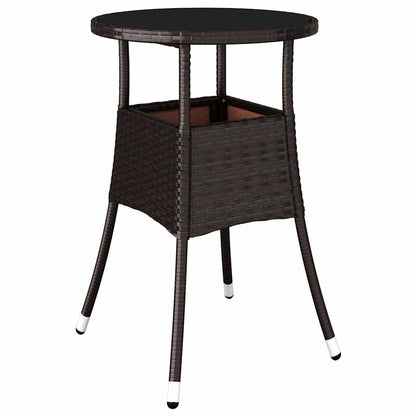 Set da Pranzo per Giardino 5 pcs Marrone polyrattan | homemem39