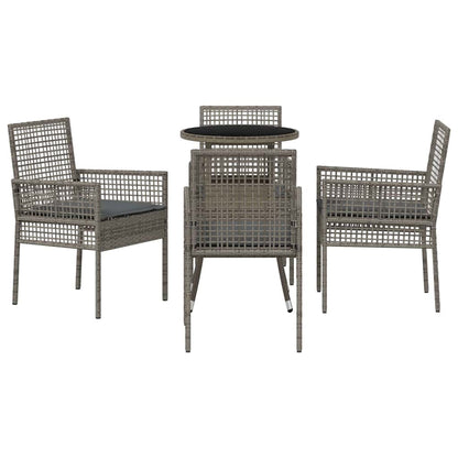 Set da Pranzo per Giardino 5 pcs Grigio polyrattan | homemem39