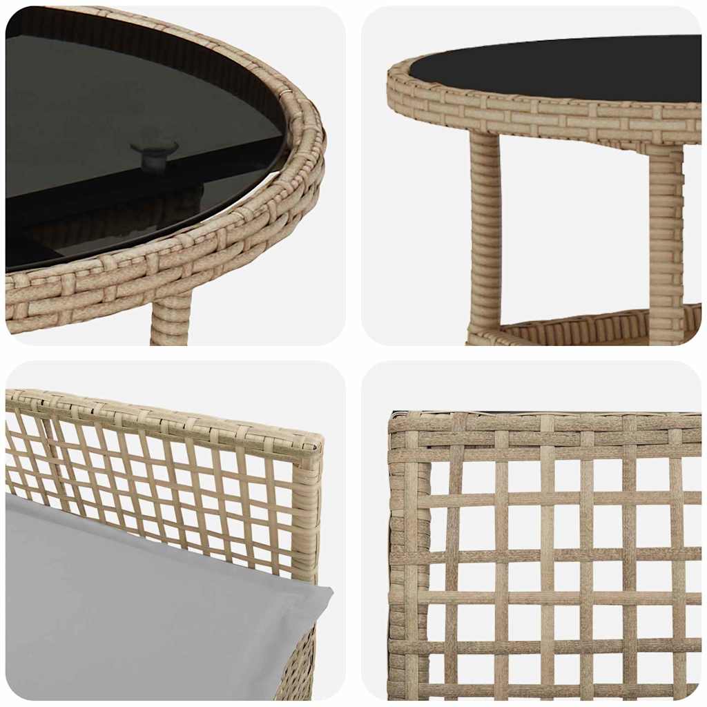 Set da Pranzo per Giardino 5 pcs Beige polyrattan | homemem39