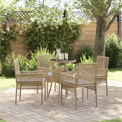 Set da Pranzo per Giardino 5 pcs Beige polyrattan | homemem39