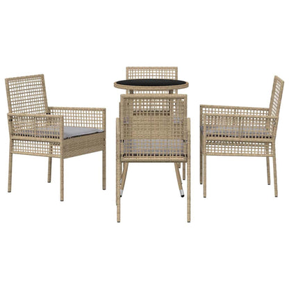 Set da Pranzo per Giardino 5 pcs Beige polyrattan | homemem39