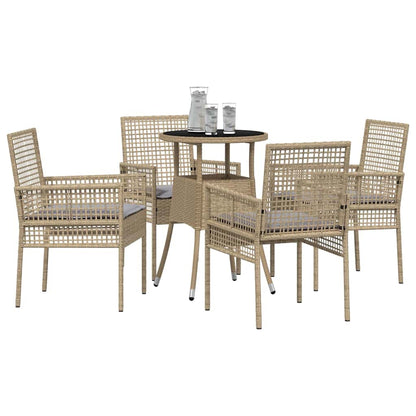 Set da Pranzo per Giardino 5 pcs Beige polyrattan | homemem39