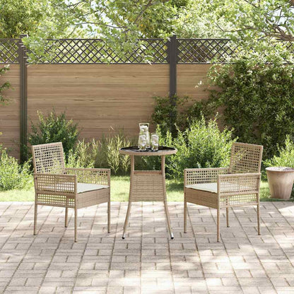 Set da Pranzo per Giardino 3 pcs Beige polyrattan | homemem39