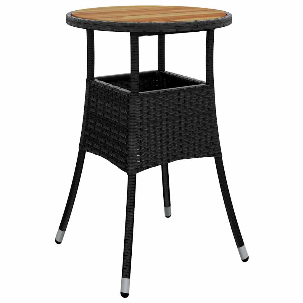 Set da Pranzo per Giardino 3 pcs Nero polyrattan | homemem39