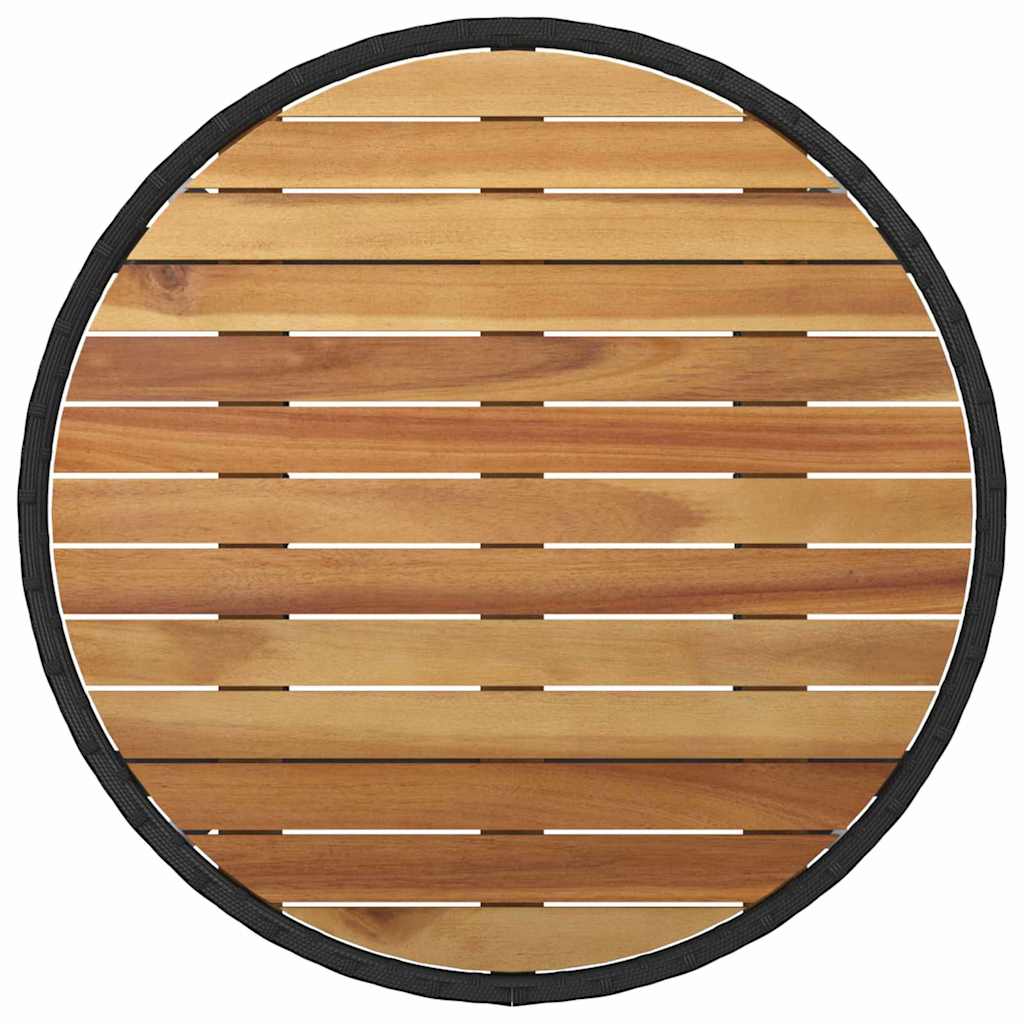Set da Pranzo per Giardino 3 pcs Nero polyrattan | homemem39