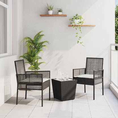 Set Bistro da Giardino 3 pz Nero polyrattan