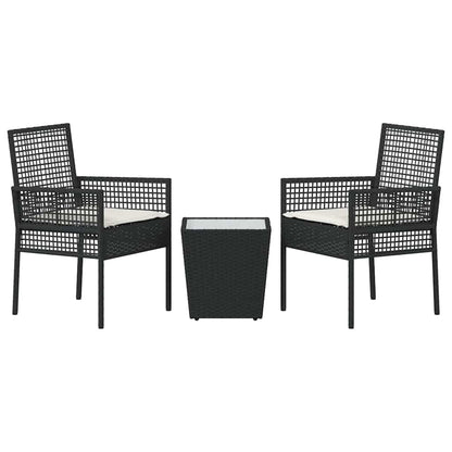 Set Bistro da Giardino 3 pz Nero polyrattan | homemem39