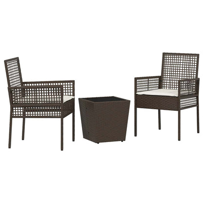Set Bistro da Giardino 3 pcs Marrone polyrattan | homemem39