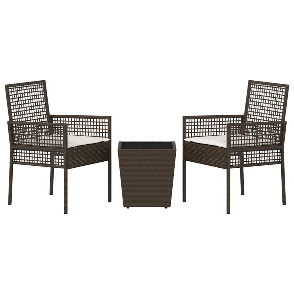Set Bistro da Giardino 3 pcs Marrone polyrattan | homemem39