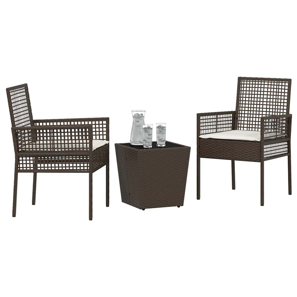 Set Bistro da Giardino 3 pcs Marrone polyrattan | homemem39