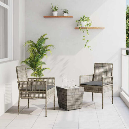 Set Bistro da Giardino 3 pcs Grigio polyrattan | homemem39
