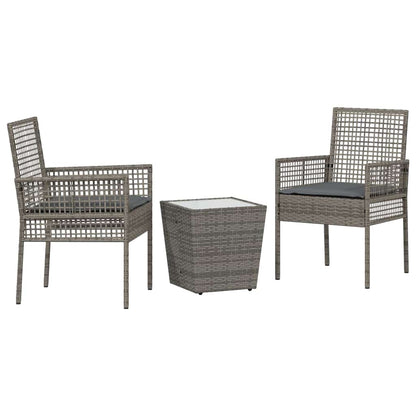 Set Bistro da Giardino 3 pcs Grigio polyrattan | homemem39