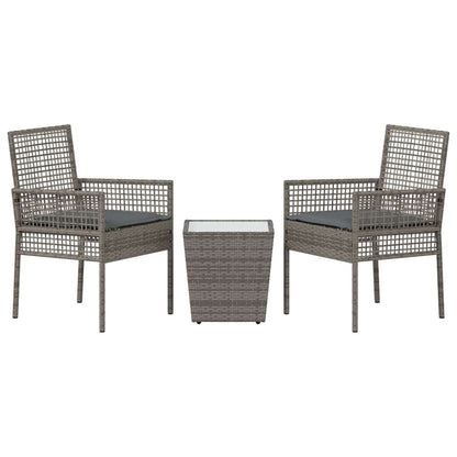 Set Bistro da Giardino 3 pcs Grigio polyrattan | homemem39