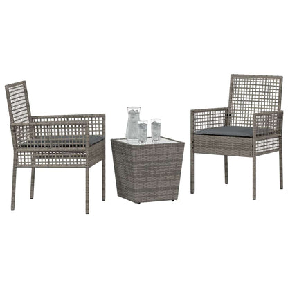 Set Bistro da Giardino 3 pcs Grigio polyrattan | homemem39