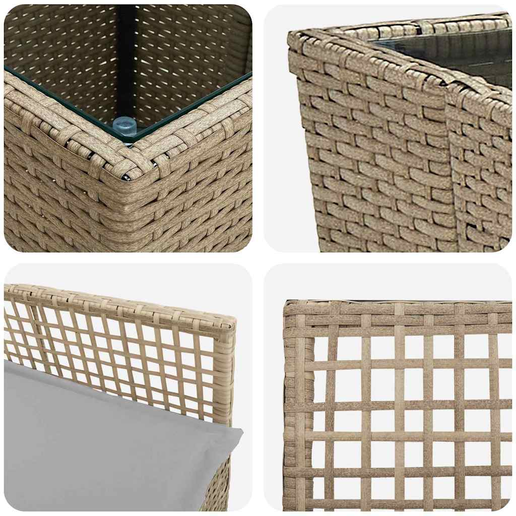 Set Bistro da Giardino 3 pcs Beige polyrattan | homemem39