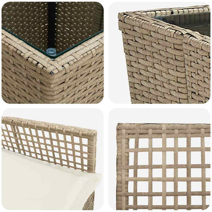 Set Bistro da Giardino 3 pcs Beige polyrattan | homemem39