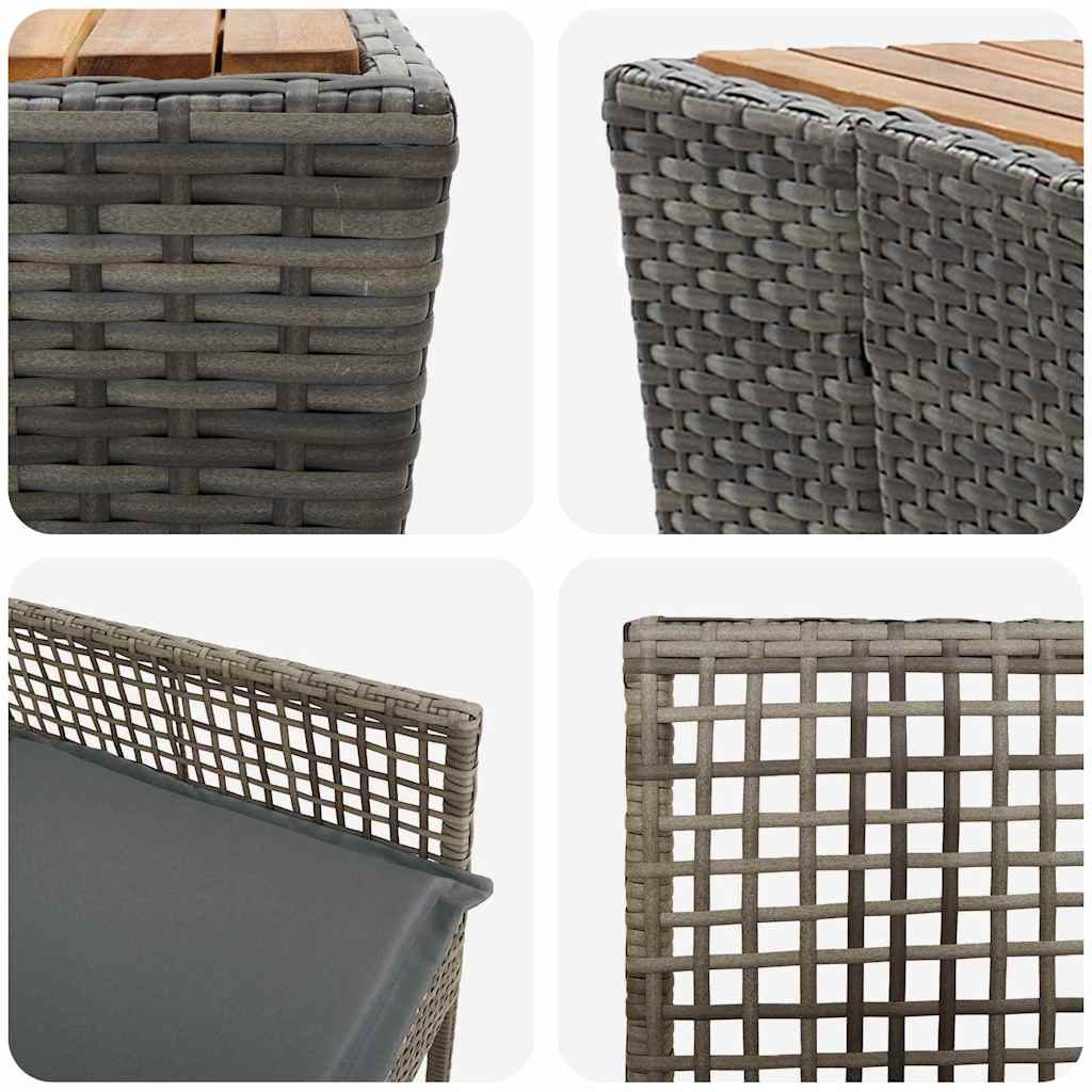 Set Bistro da Giardino 3 pcs Grigio polyrattan | homemem39