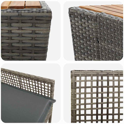 Set Bistro da Giardino 3 pcs Grigio polyrattan | homemem39